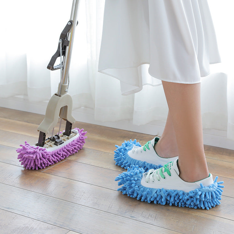 Floor mopping slippers are detachable and washable for cleaning the floor