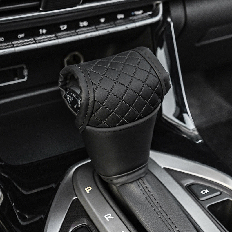 Car Perforated Breathable Cowhide Gear Sleeve