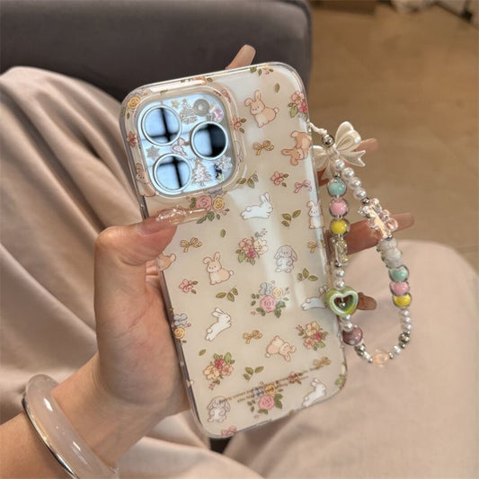 Cute Jungle Running White Rabbit Silicone Phone Case