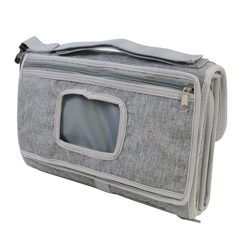 Portable diaper changing stroller hanging diaper pad bag