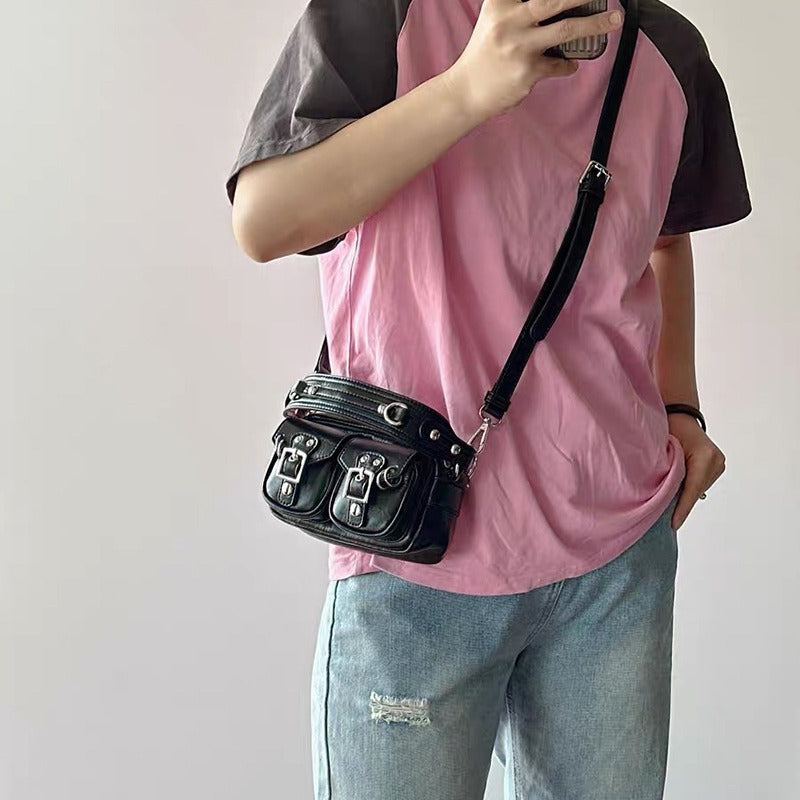 Hot girl motorcycle camera small square bag
