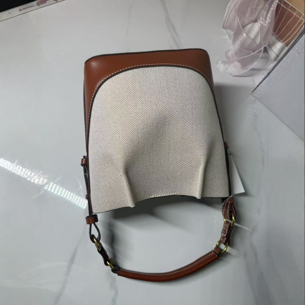 Large-capacity wide-shoulder strap handbag