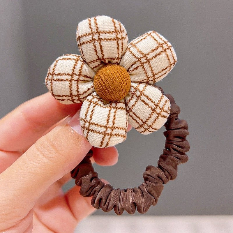 Children's milk coffee-colored flower headband