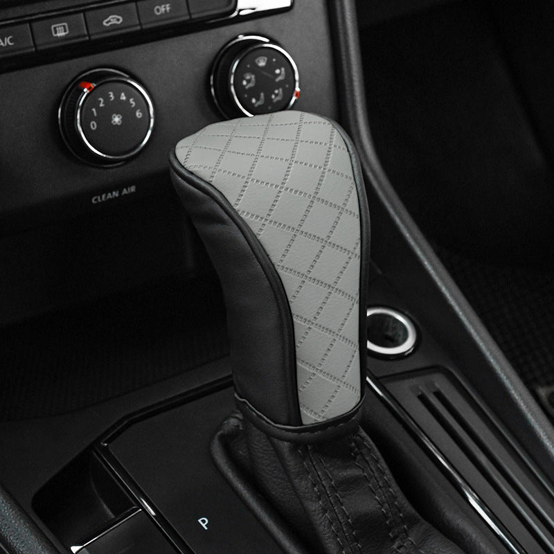 Car Perforated Breathable Cowhide Gear Sleeve