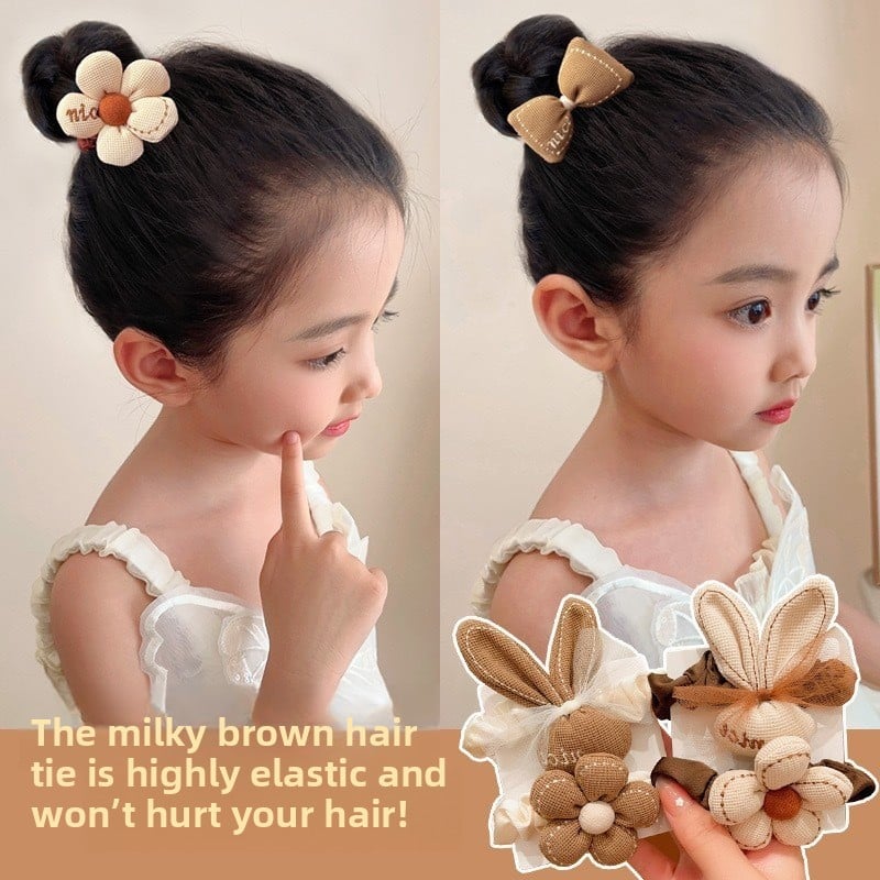 Children's milk coffee-colored flower headband