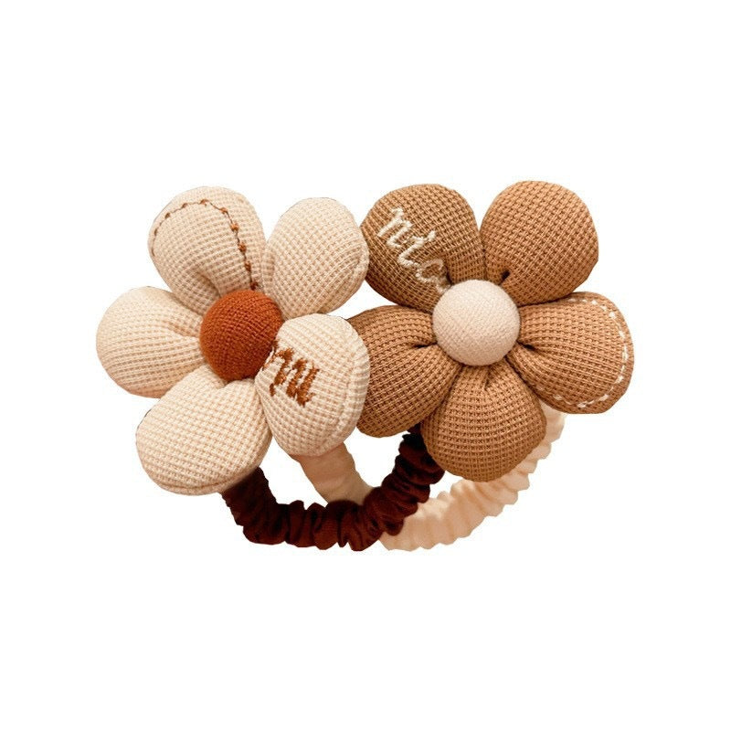 Children's milk coffee-colored flower headband