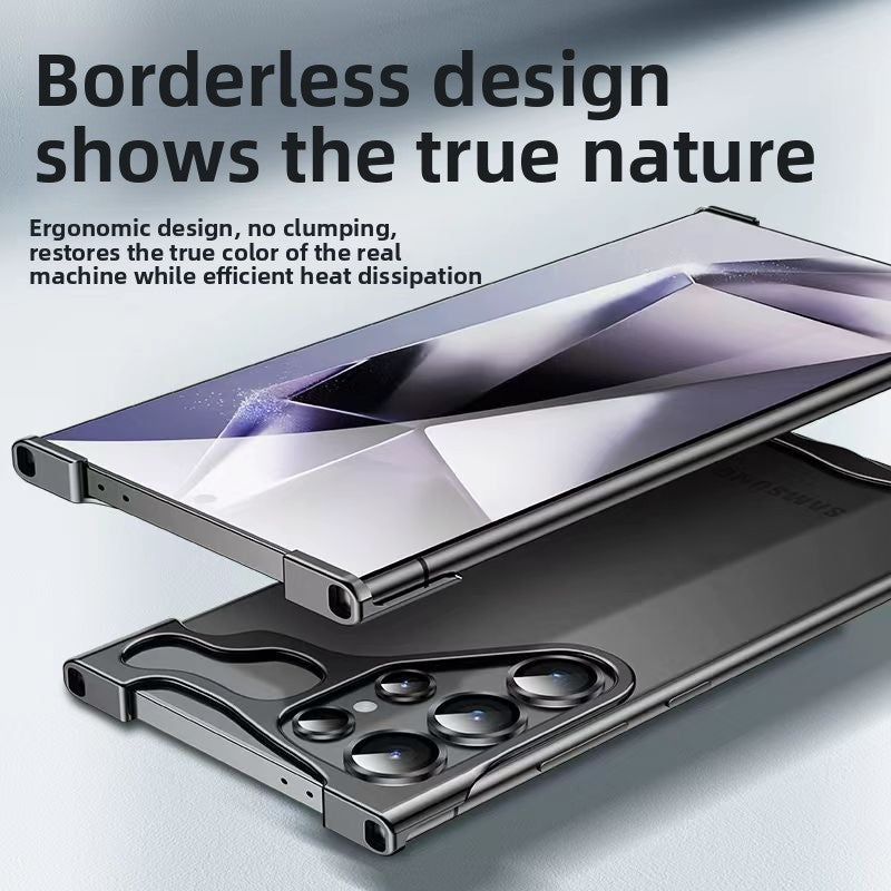 Frameless metal irregular four-corner anti-drop protective case