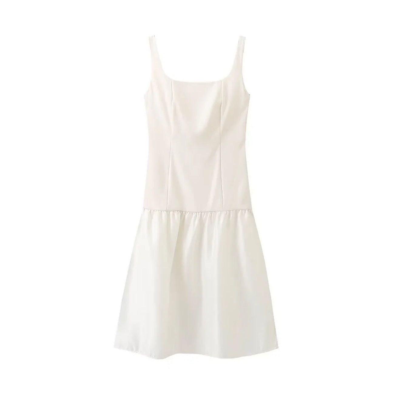Sleeveless square neck patchwork halter dress