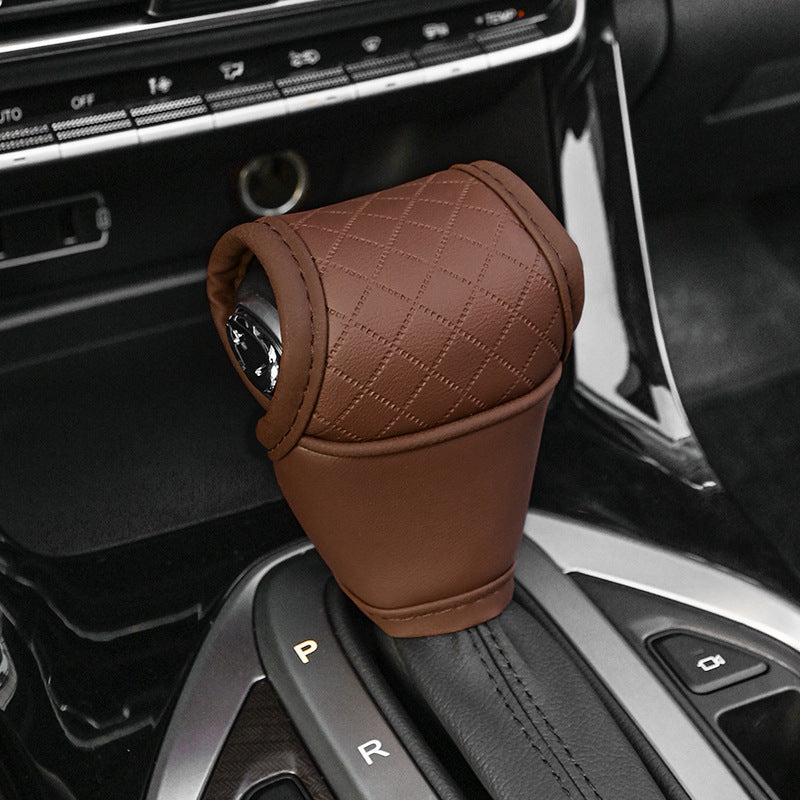 Car Perforated Breathable Cowhide Gear Sleeve