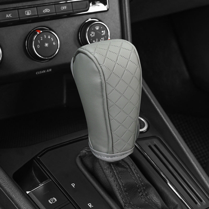 Car Perforated Breathable Cowhide Gear Sleeve