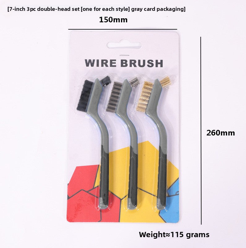 Nine-horse 3pc Double-head set of wire brushes