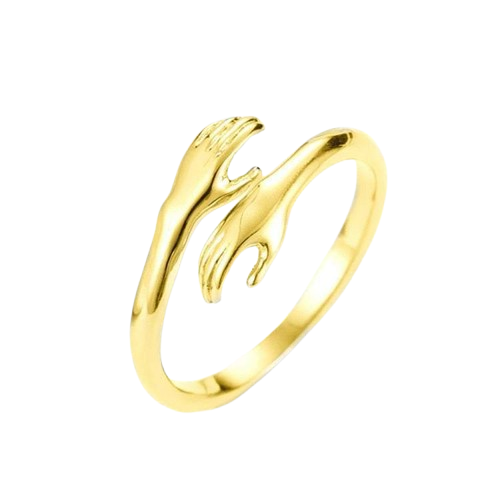Alloy Simple Hands Hug Ring Opening Adjustable Jewelry