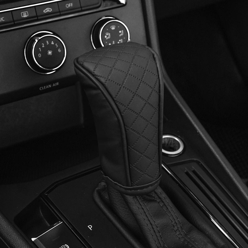 Car Perforated Breathable Cowhide Gear Sleeve