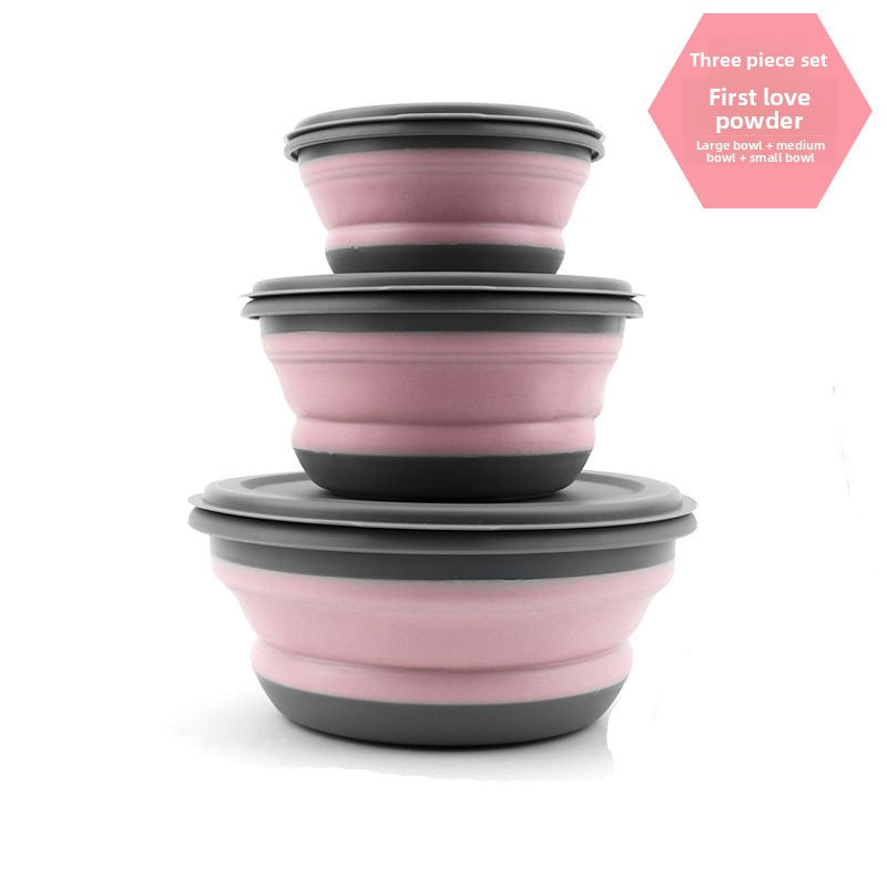 Folding bowl portable tableware for outdoor use