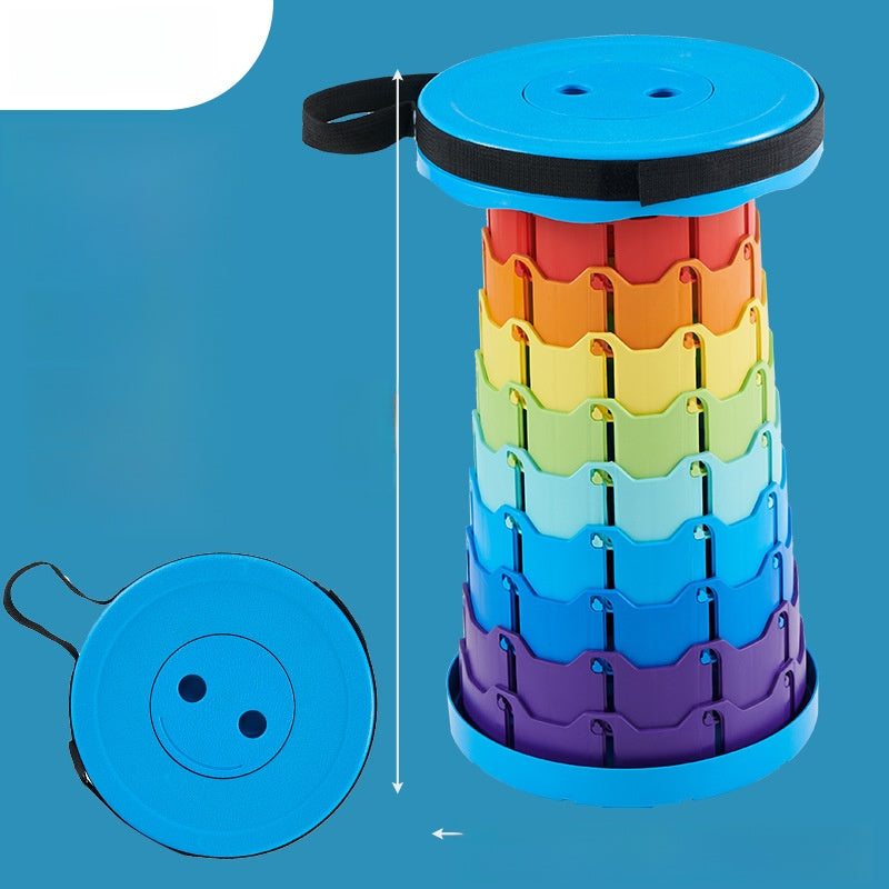 Portable telescopic folding stool