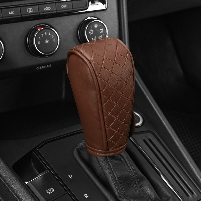Car Perforated Breathable Cowhide Gear Sleeve