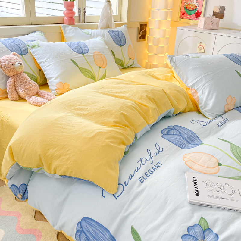 Washed cloud cotton quilt cover, not all-cotton pure cotton sheet