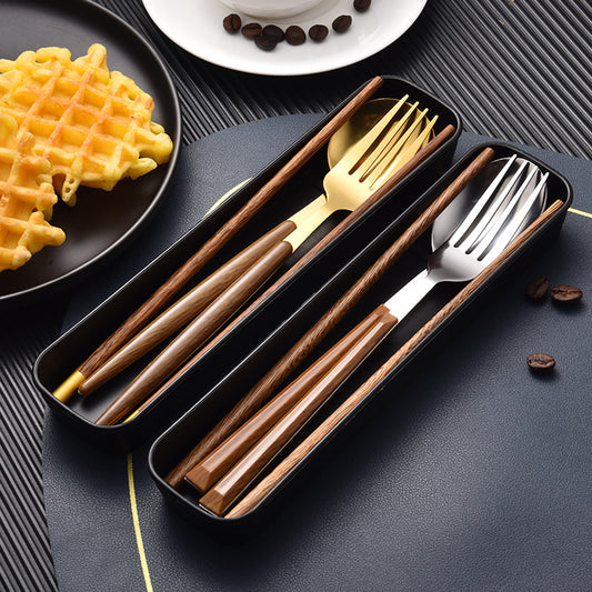 Stainless steel forks chopsticks and spoons