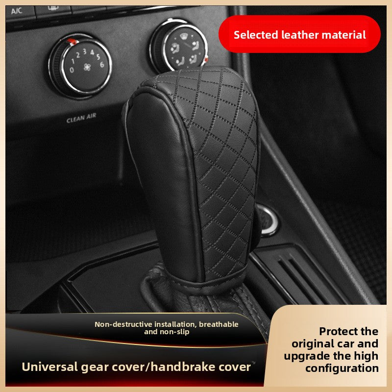 Car Perforated Breathable Cowhide Gear Sleeve