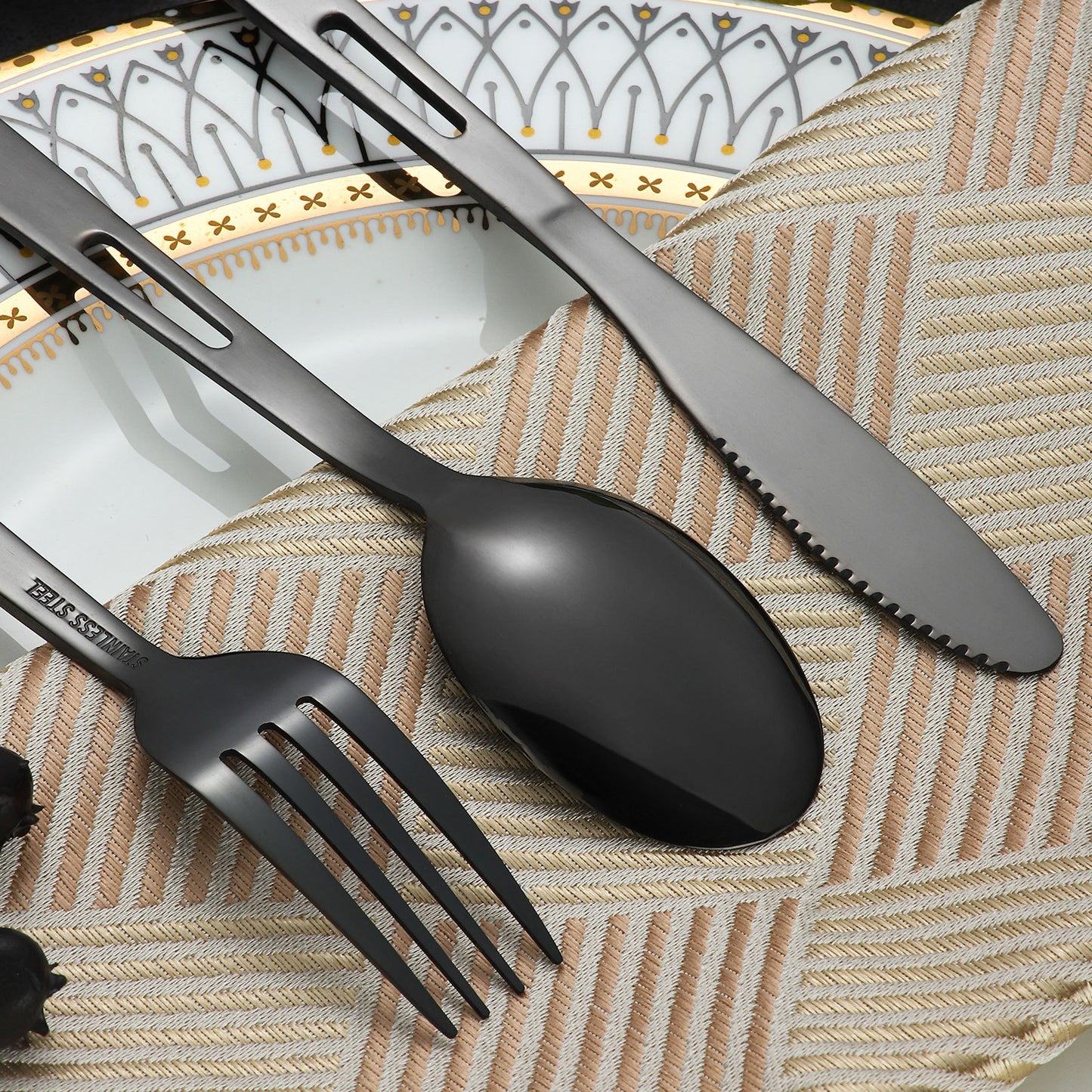 Outdoor knife, fork and spoon Western tableware set