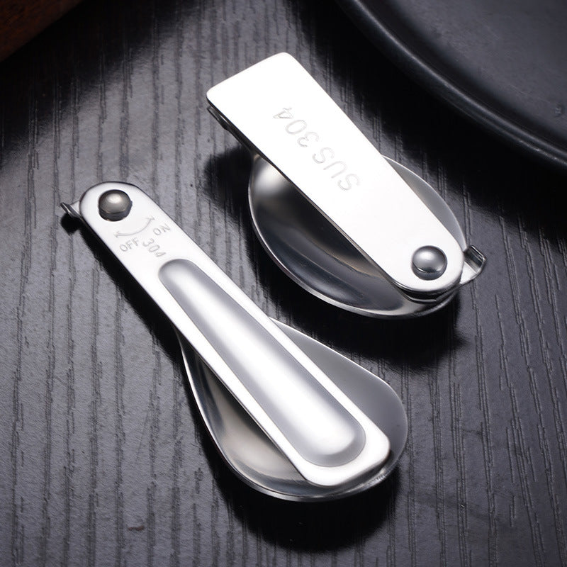 Stainless steel folding spoon outdoor picnic spoon