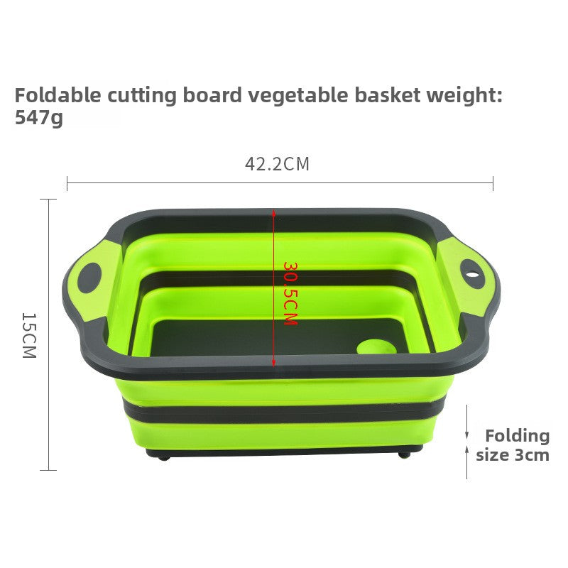 Folding cutting board and fruit basket