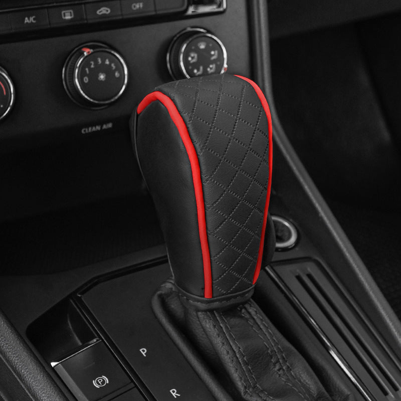 Car Perforated Breathable Cowhide Gear Sleeve