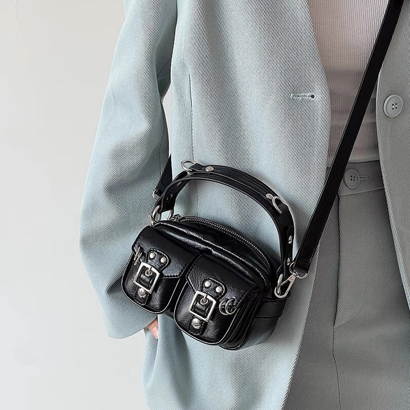 Hot girl motorcycle camera small square bag
