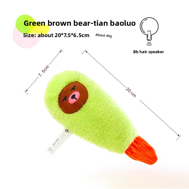 Dog pet toys, shrimp sausages, cheese pizza ice cream cones, training dog toys