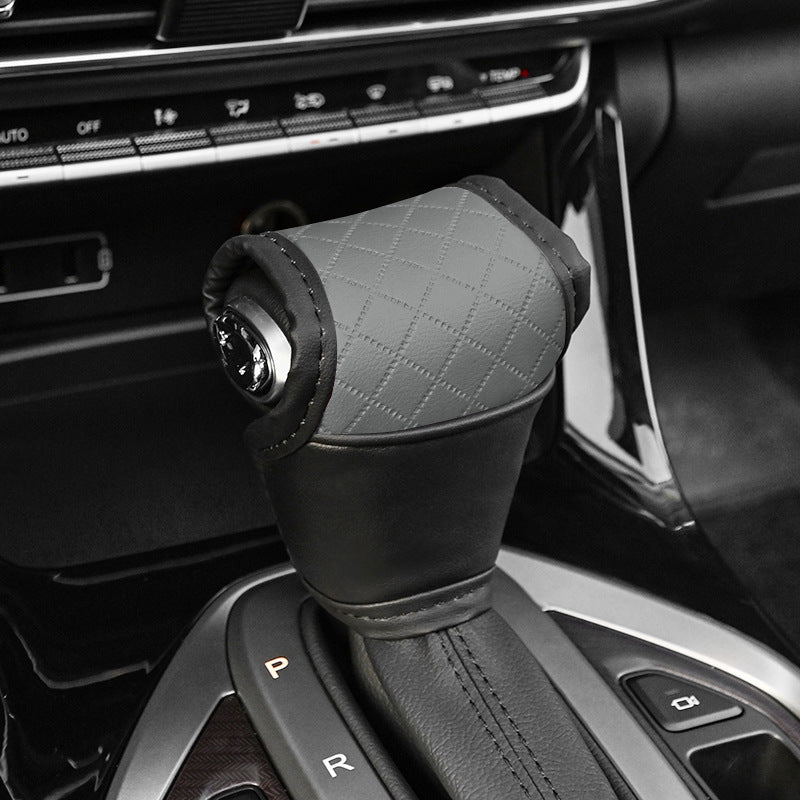 Car Perforated Breathable Cowhide Gear Sleeve