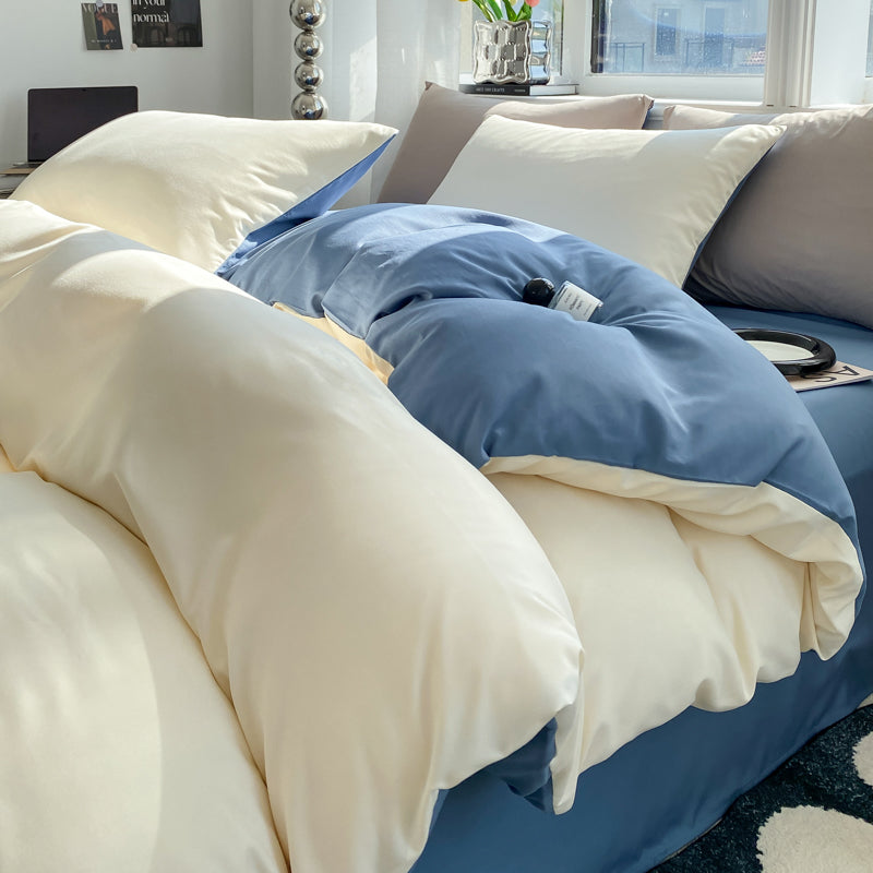 4-piece bedding set, pure cotton bed sheet and duvet cover