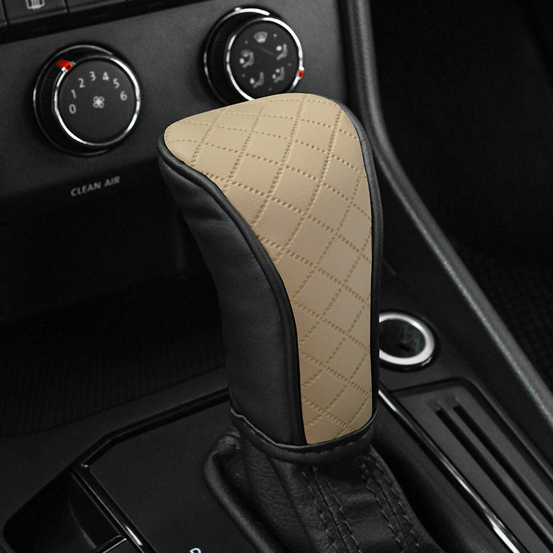 Car Perforated Breathable Cowhide Gear Sleeve