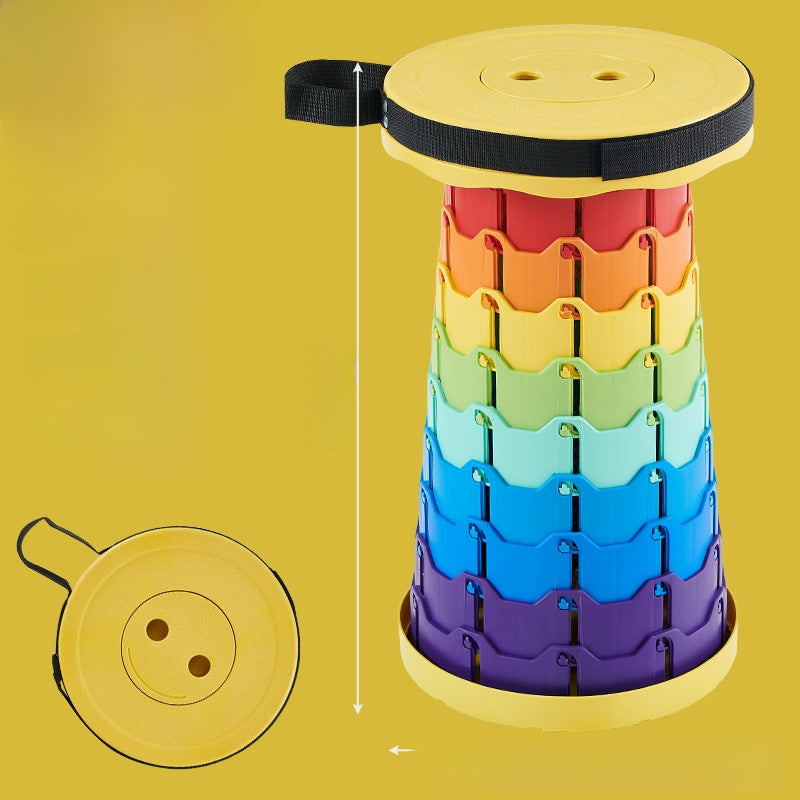 Portable telescopic folding stool