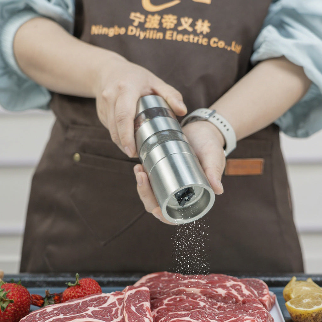 Stainless steel pepper grinder