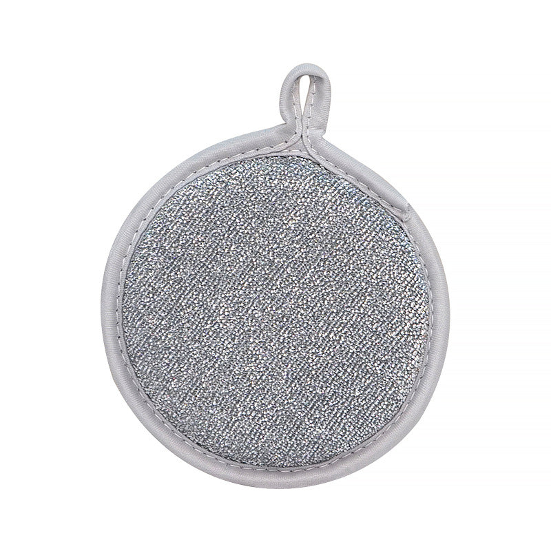 Double-sided silver wire dishwashing sponge