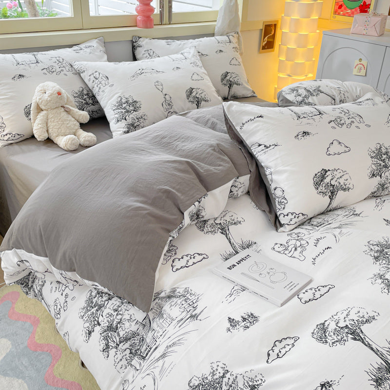 Washed cloud cotton quilt cover, not all-cotton pure cotton sheet