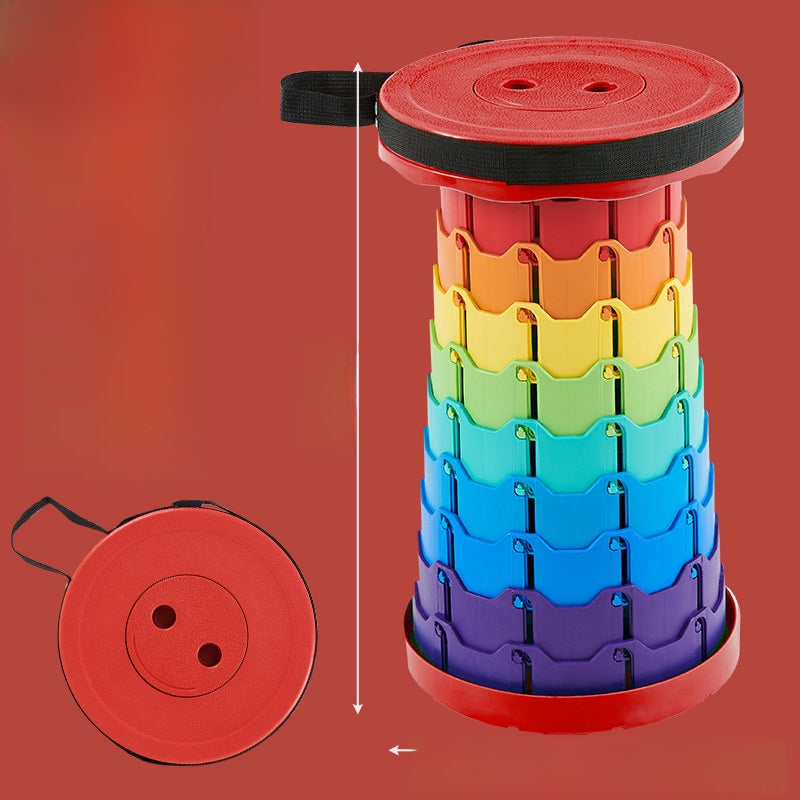 Portable telescopic folding stool