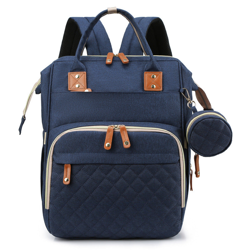 Lightweight Mommy Backpack with Foldable Baby Bed Stroller Compatible Large Capacity Diaper Bag