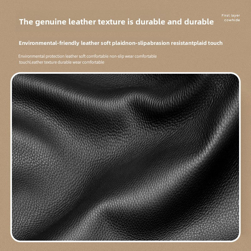 Car Perforated Breathable Cowhide Gear Sleeve