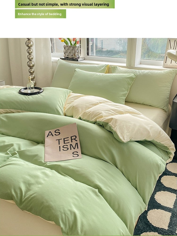 4-piece bedding set, pure cotton bed sheet and duvet cover