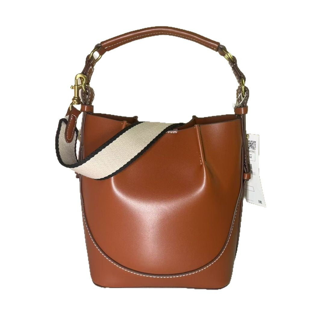 Large-capacity wide-shoulder strap handbag