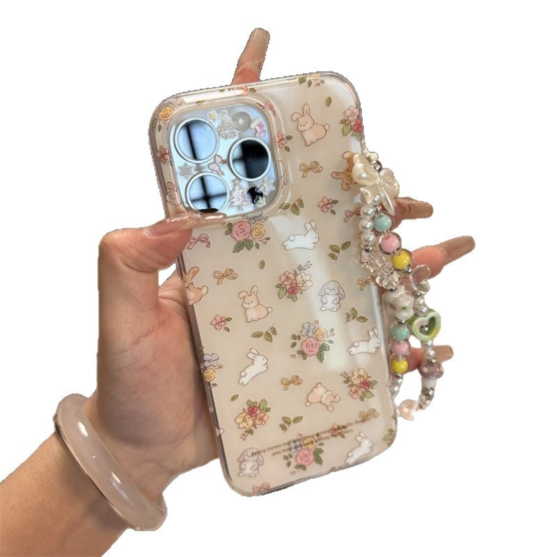 Cute Jungle Running White Rabbit Silicone Phone Case