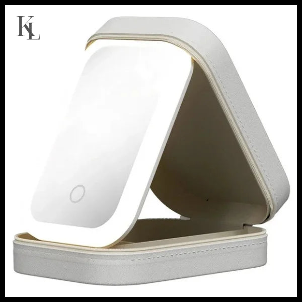 Makeup Bag With Led Light Mirror Portable