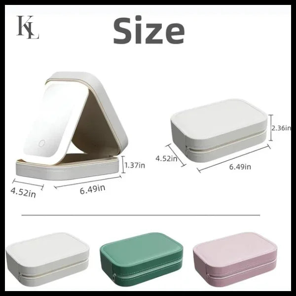 Makeup Bag With Led Light Mirror Portable