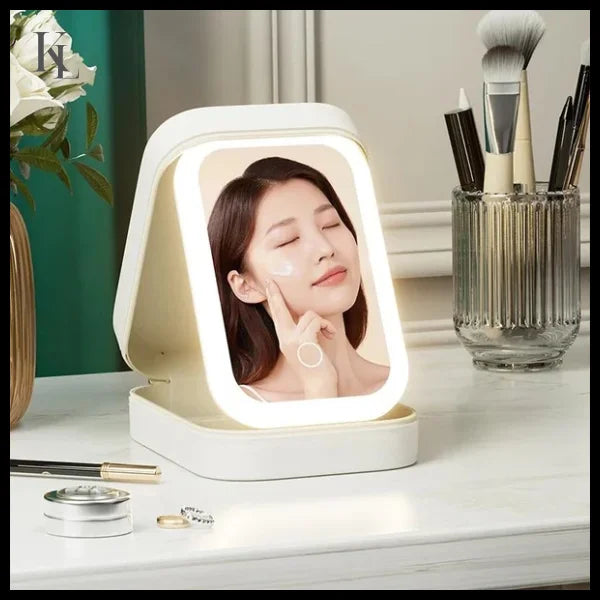Makeup Bag With Led Light Mirror Portable