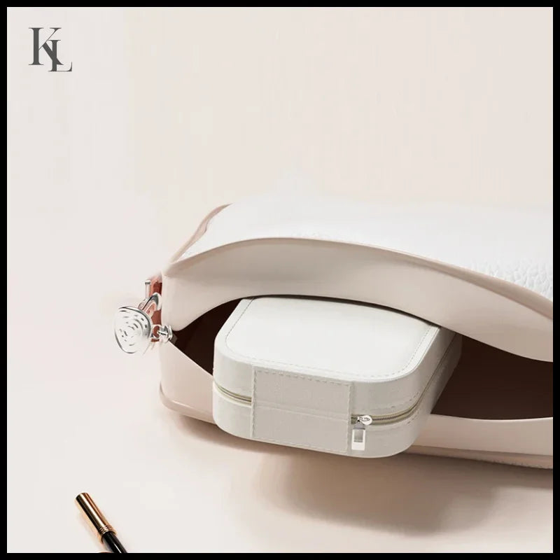 Makeup Storage Box With Led Light Mirror Portable Travel Cosmetic Case White