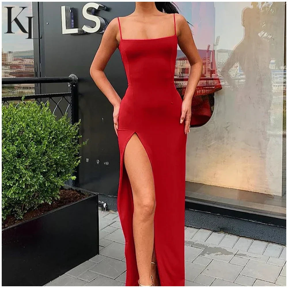 Nibber Red Black Lace-Up Midi Dress