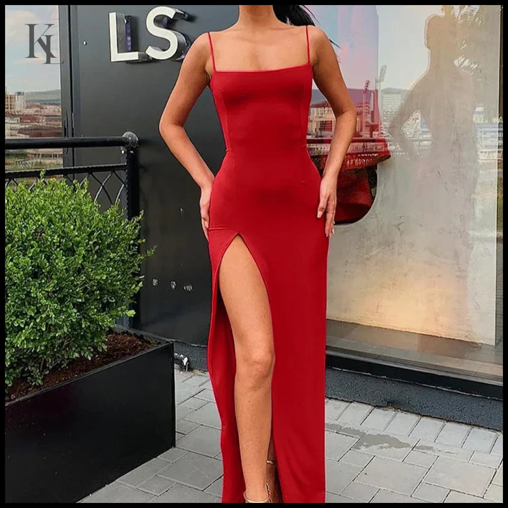 Nibber Red Black Lace-Up Midi Dress