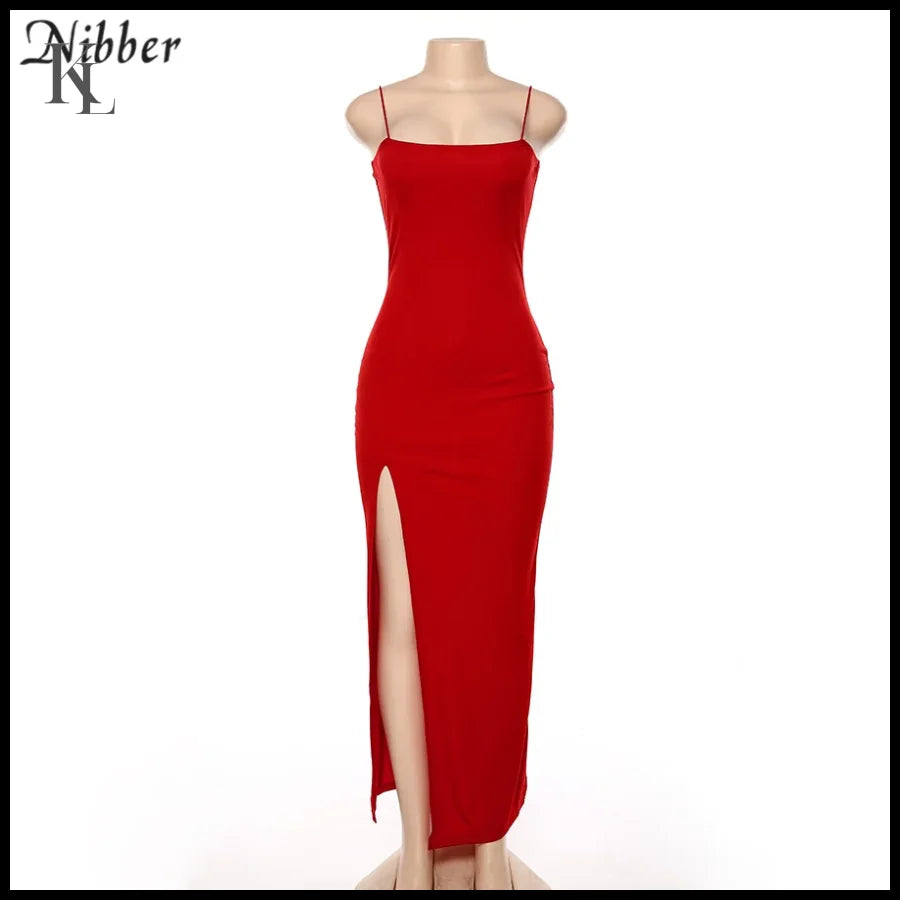 Nibber Red Black Lace-Up Midi Dress