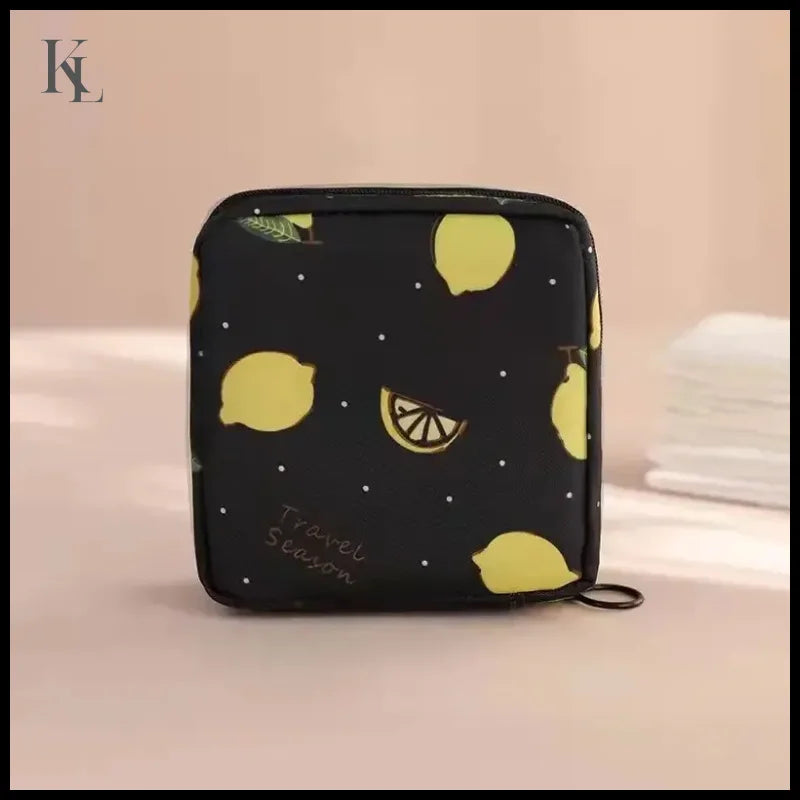 Sanitary Napkin Storage Pouch Black Lemon
